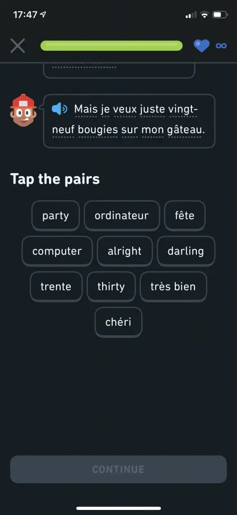 Tap The Pairs Duolingo App